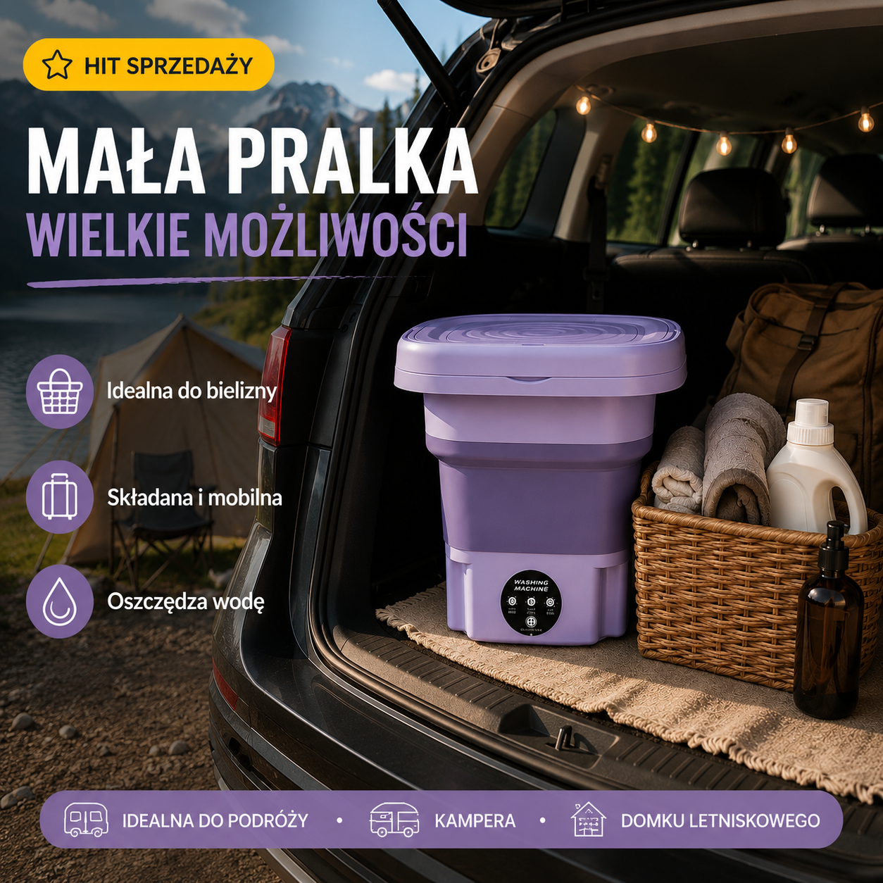Mini Pralka™ | Składana 8L z Wirowaniem