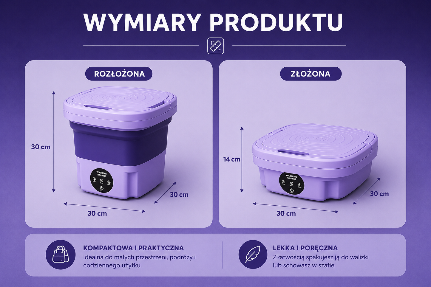 Mini Pralka™ | Składana 8L z Wirowaniem